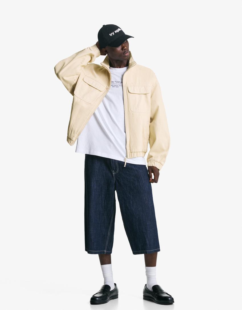 Jacket with pockets-Camel-3