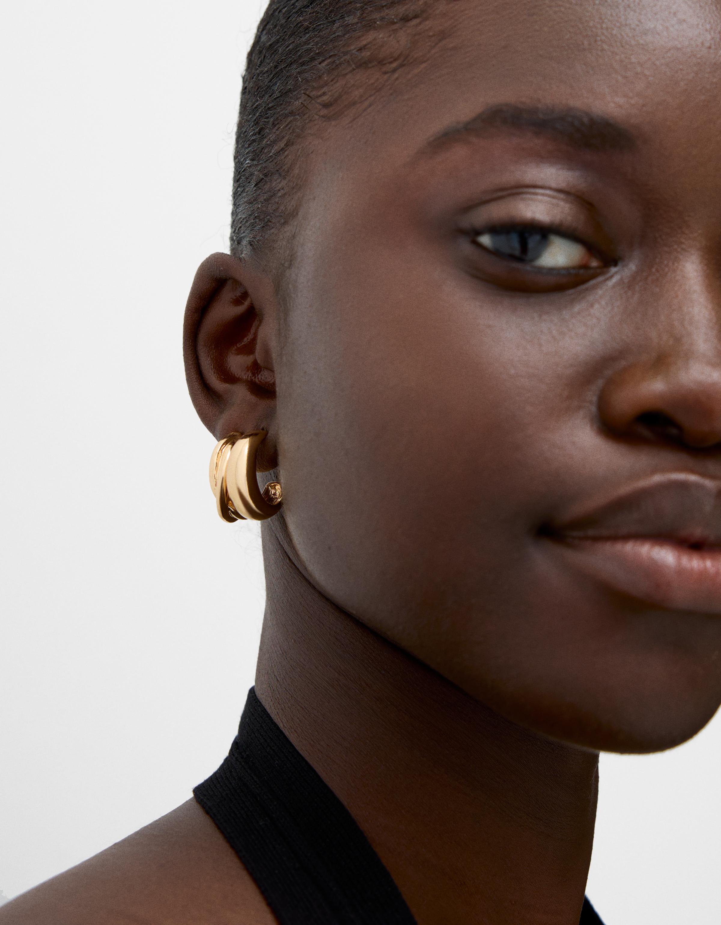 Bershka 6er-Pack Creolen Damen Gold