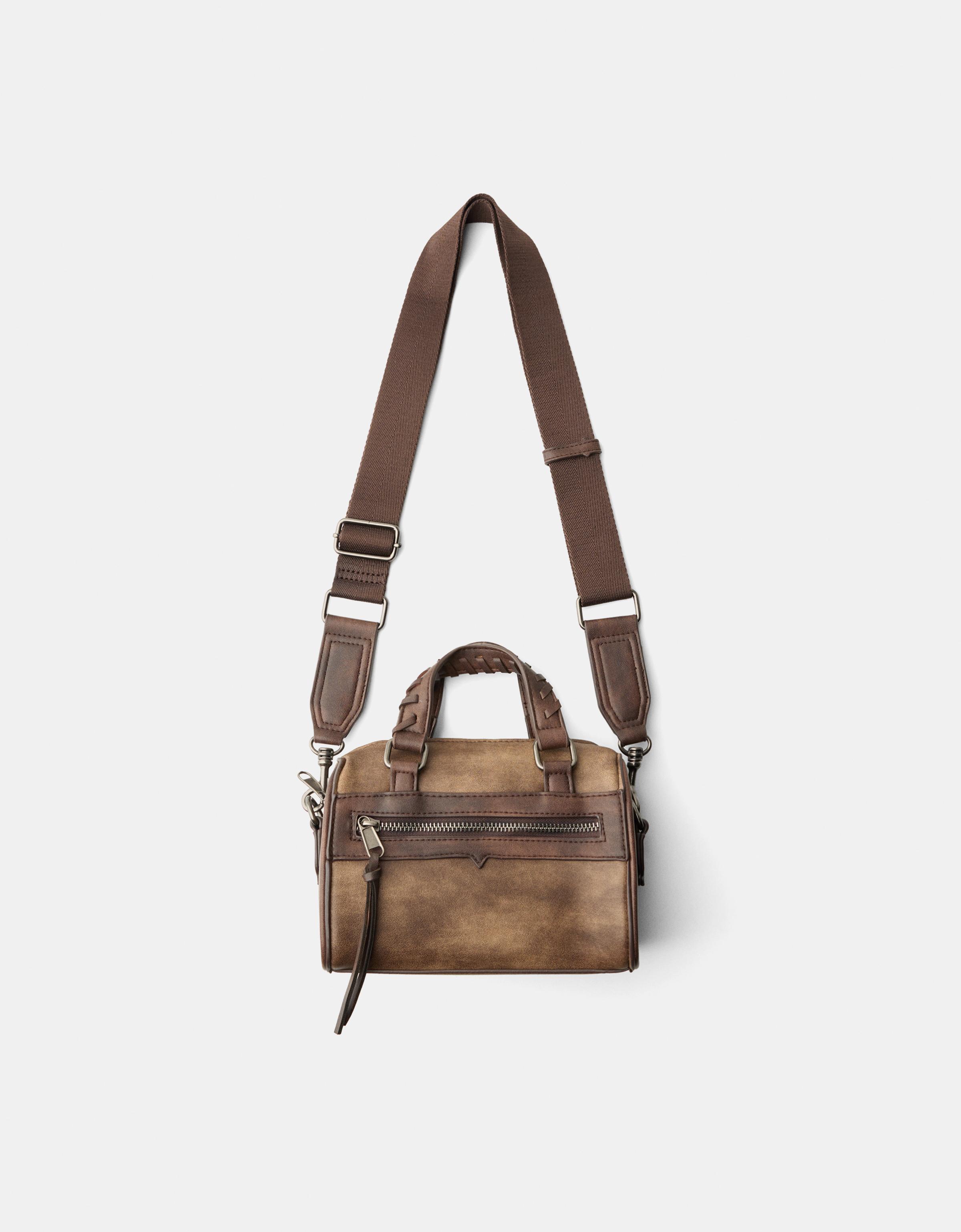 Bershka Bowlingtasche Im Washed-Look Herren Braun