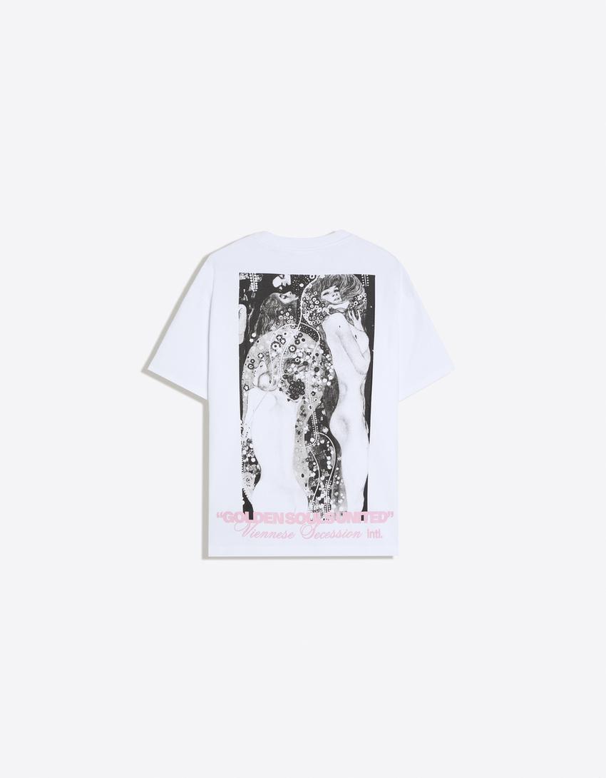 Short sleeve KLIMT print T-shirt-White
