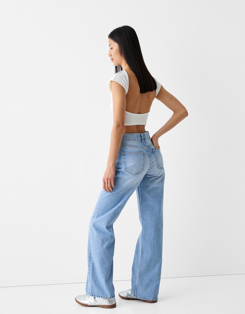 Wide leg 90’s jean-Açık mavi-2