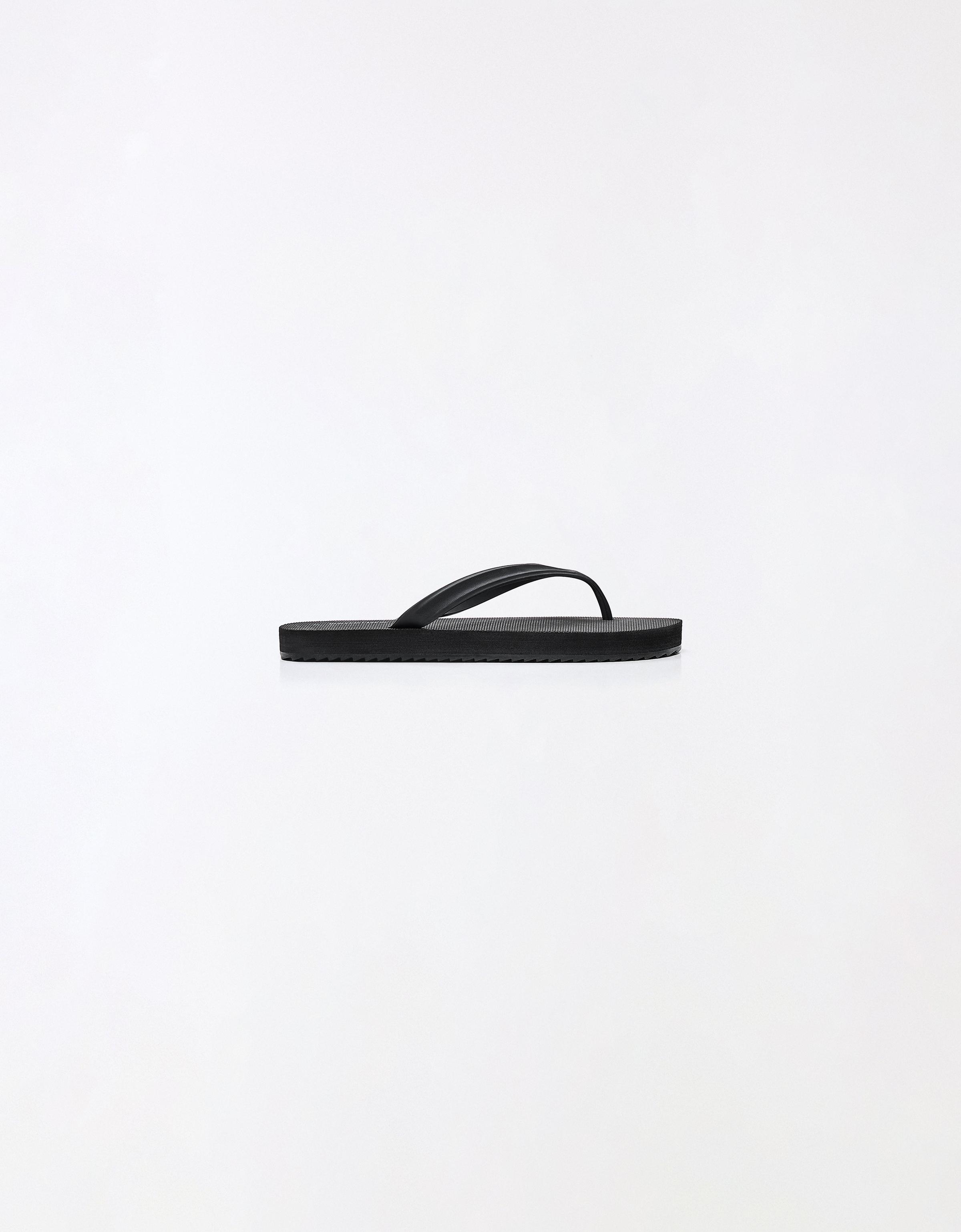 BASIC THONG SANDALS — BLACK