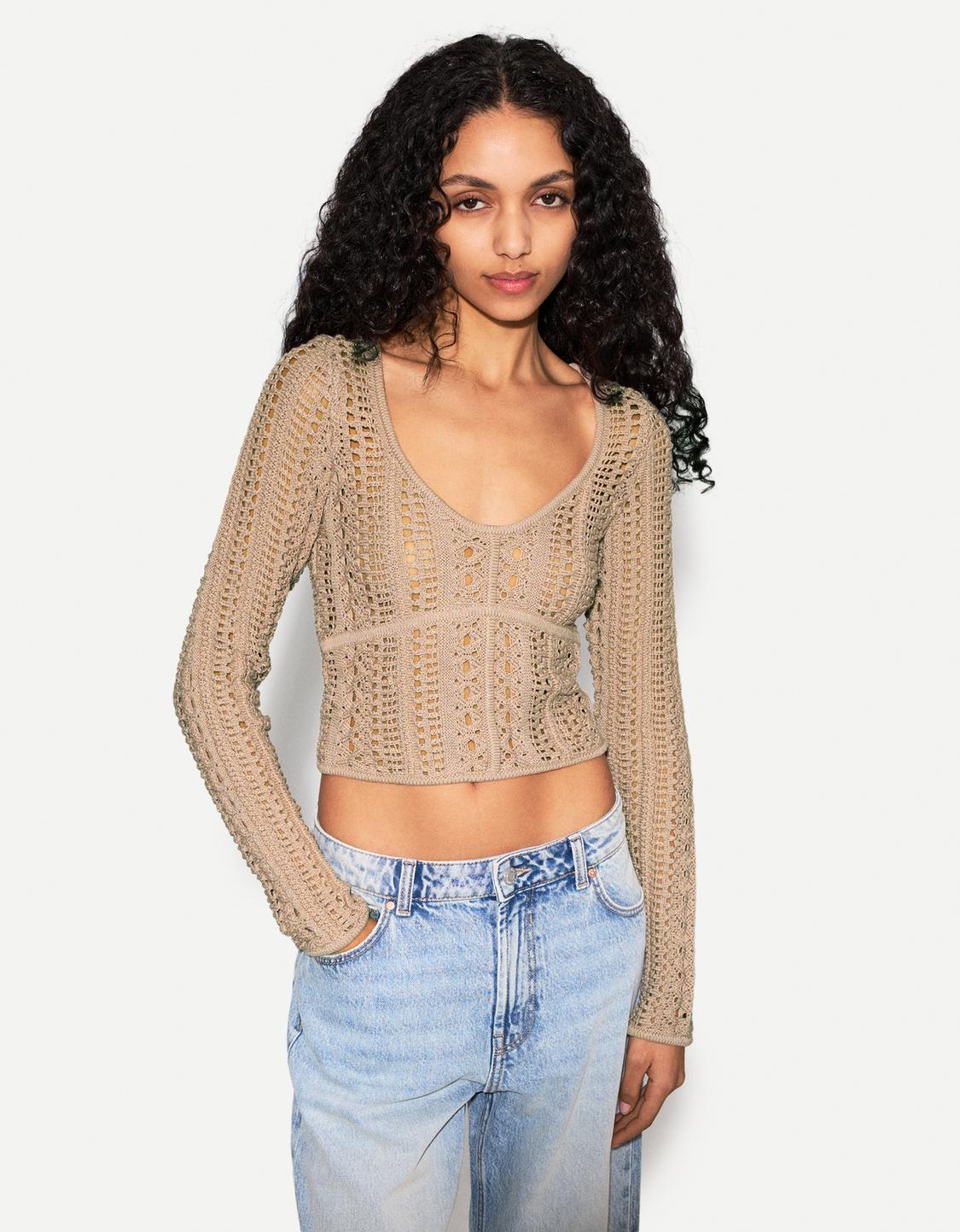 Rustic V-neck sweater