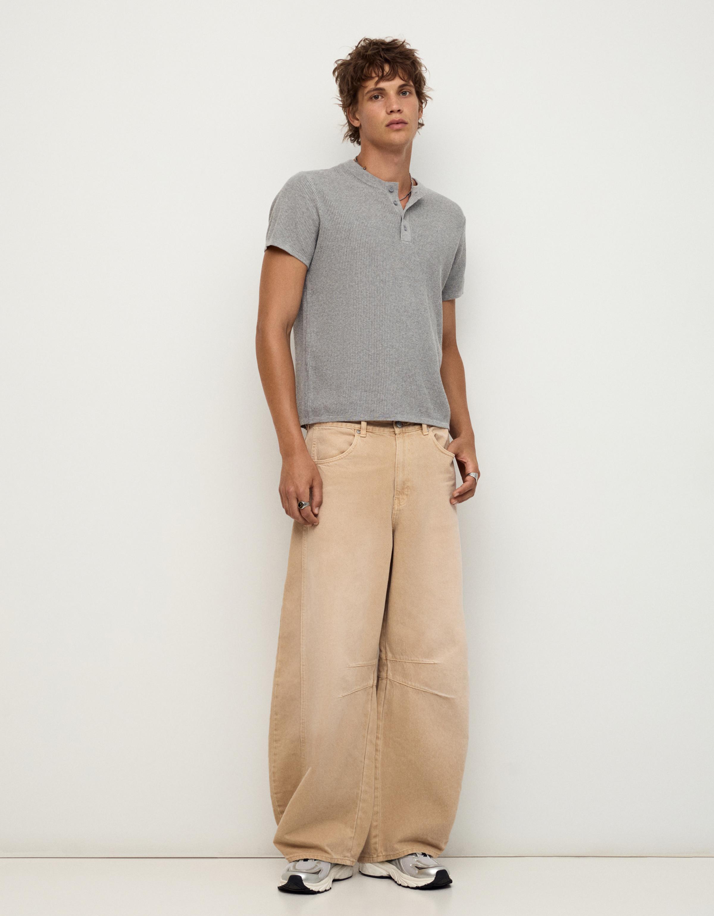 Jeans Barrel Hombre 42 Camel