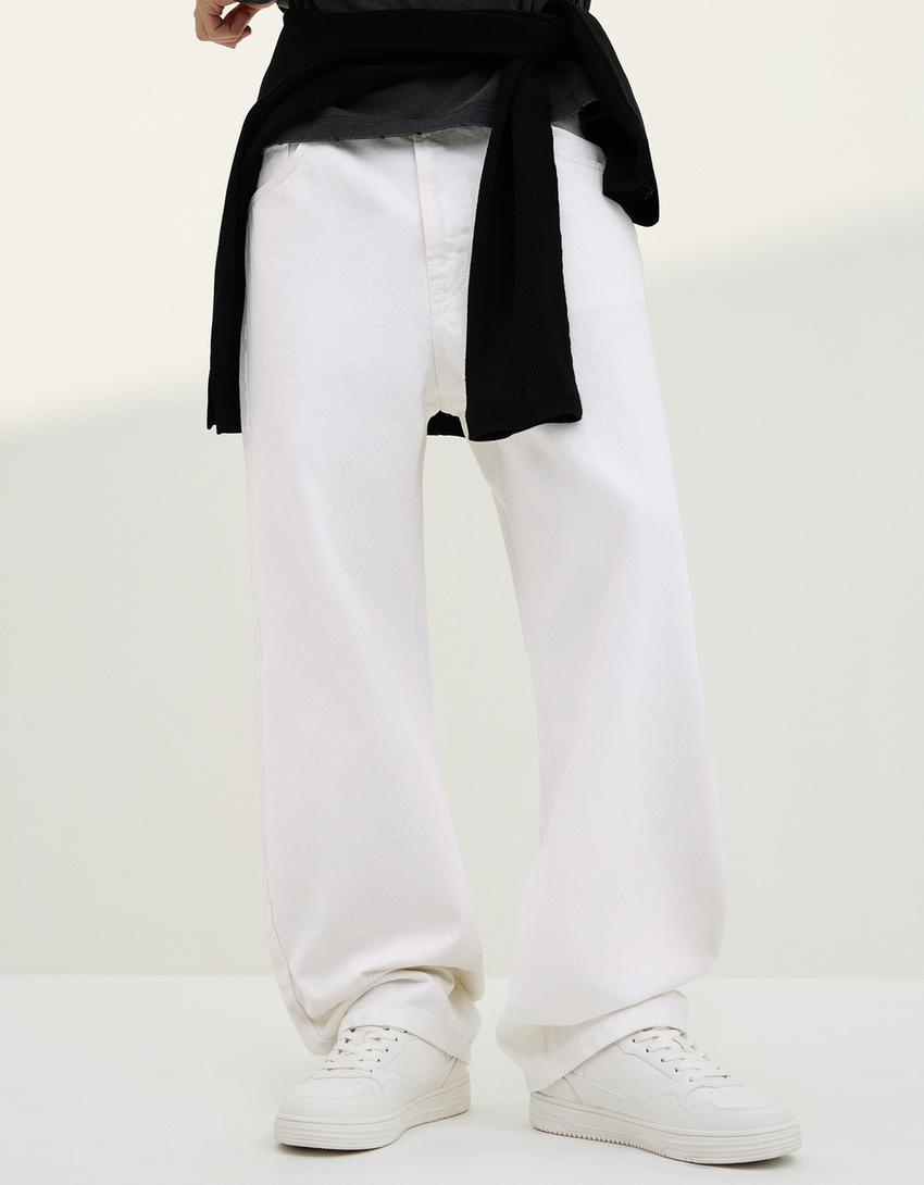 Baggy jeans-White
