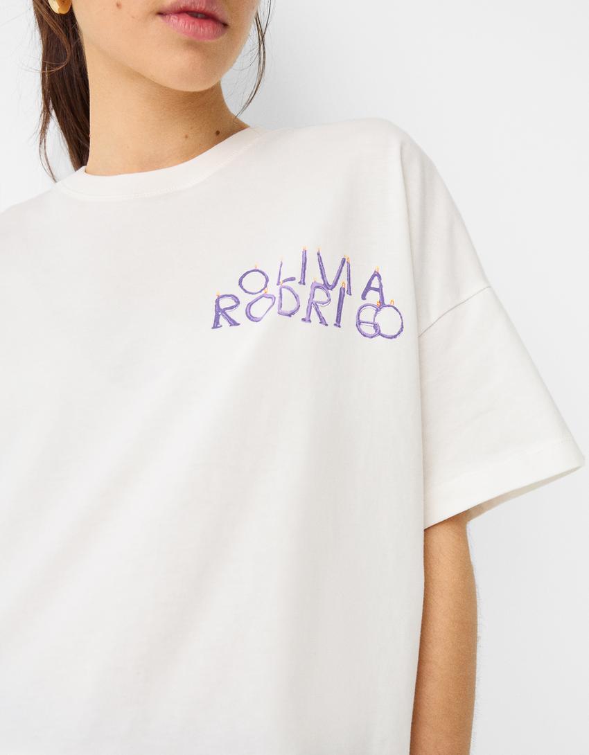 Olivia Rodrigo print short sleeve T-shirt-Off white
