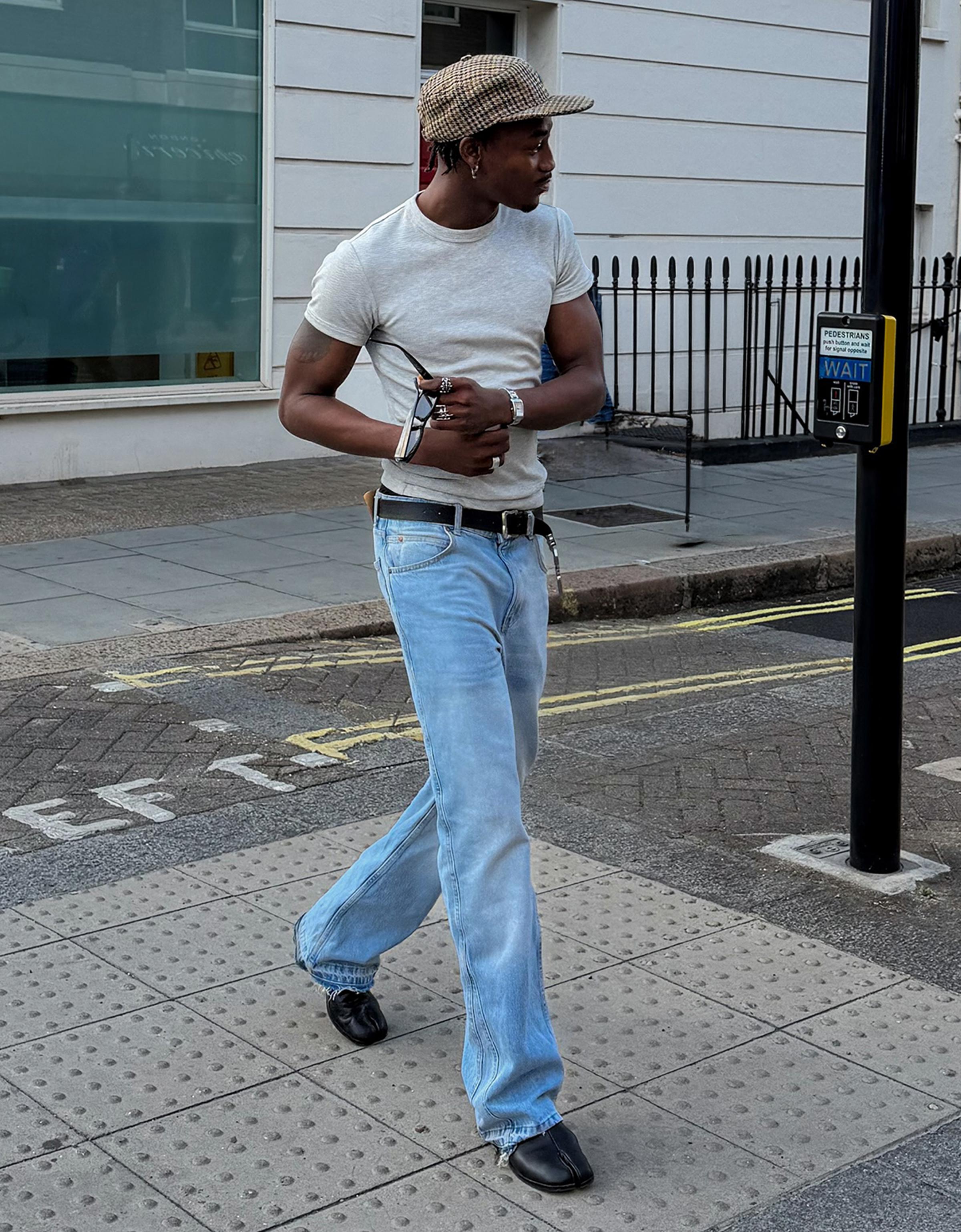 Slim fit ribbed T-shirt — Grey
