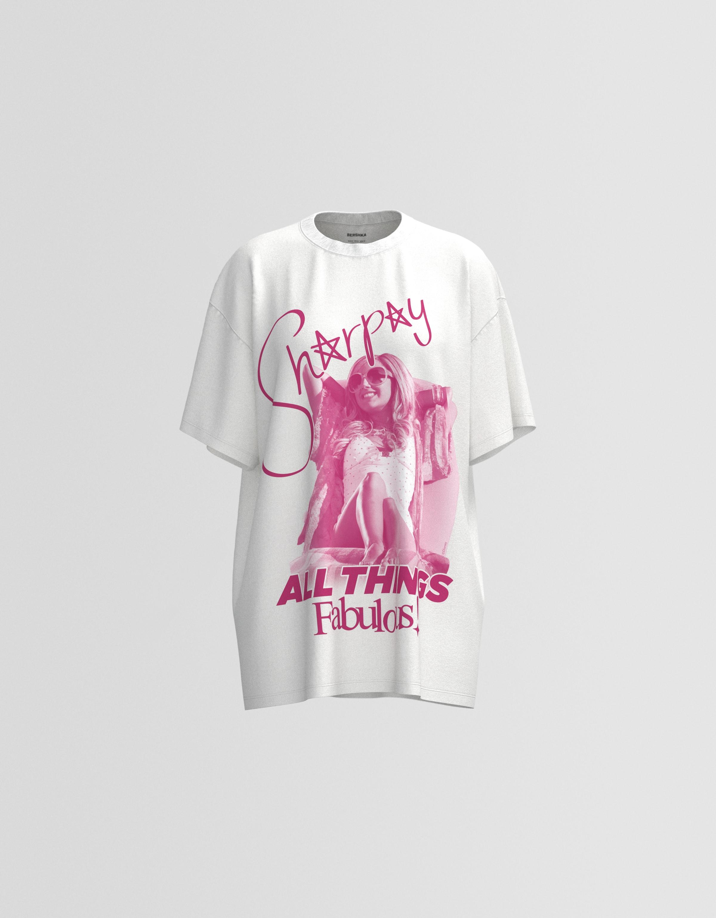 Bershka Oversize-T-Shirt Mit Sharpay High School Musical Print Damen Xs Grbrochenes Weiss