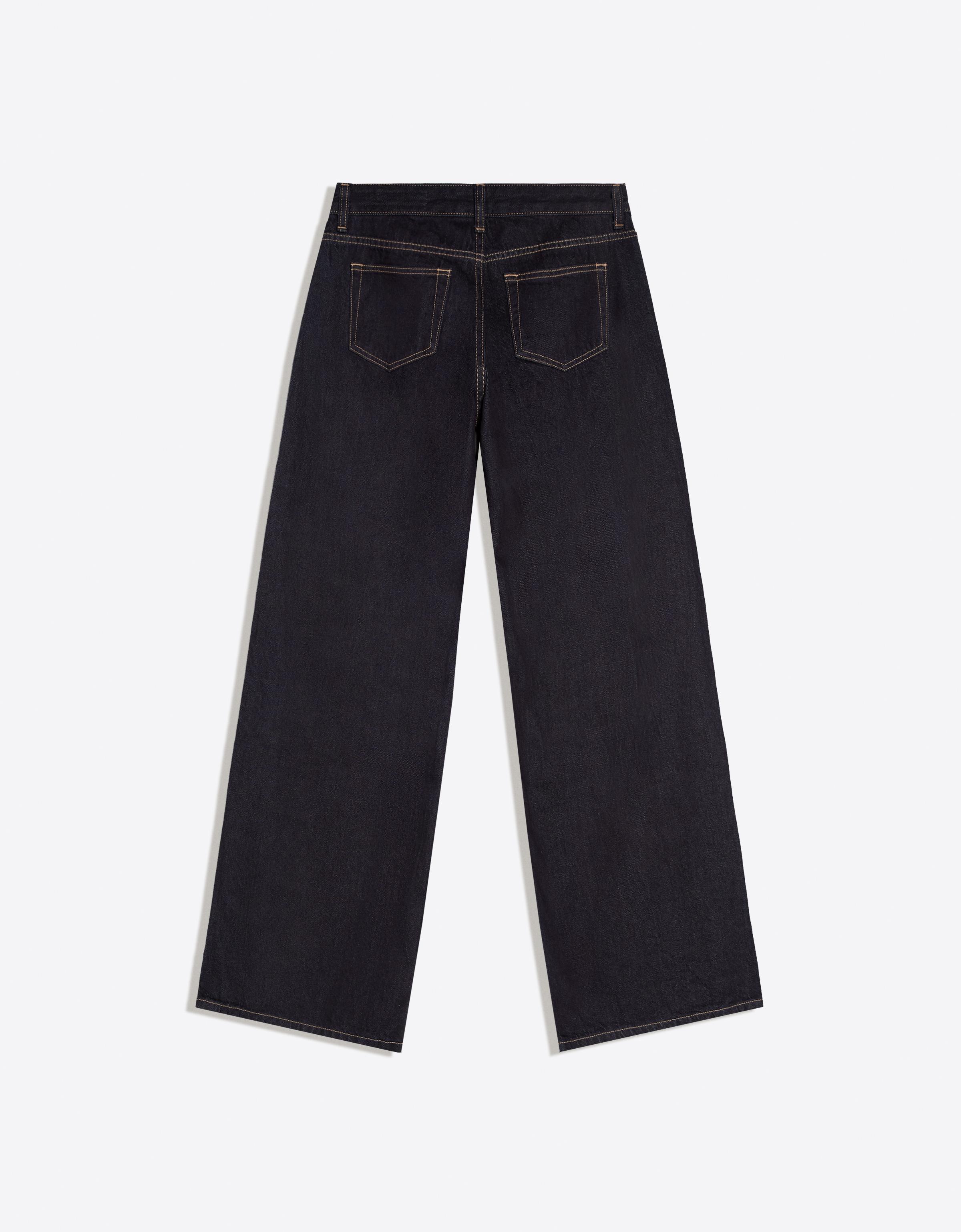 Geniş paça düşük bel jean - Görsel 4