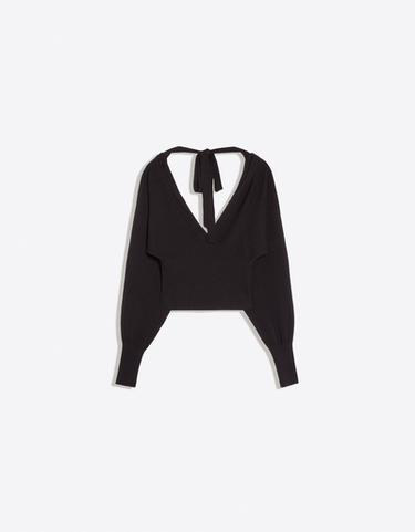 V-neck jumper with tied detail — Black 6