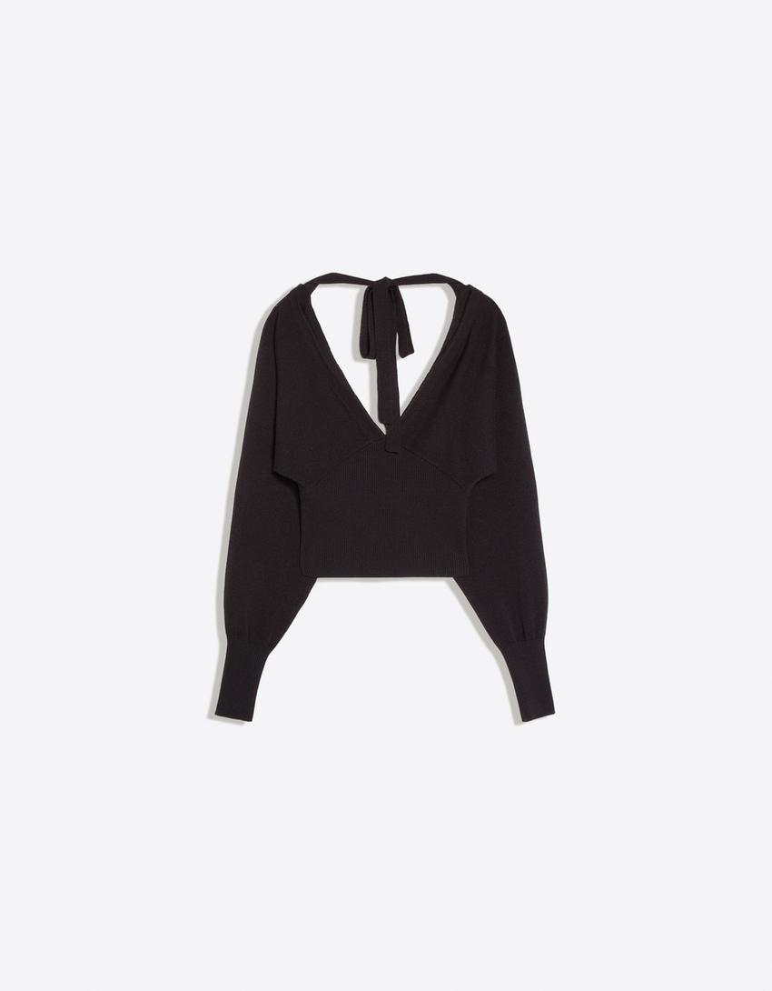 Jersey cuello pico lazada-Negro