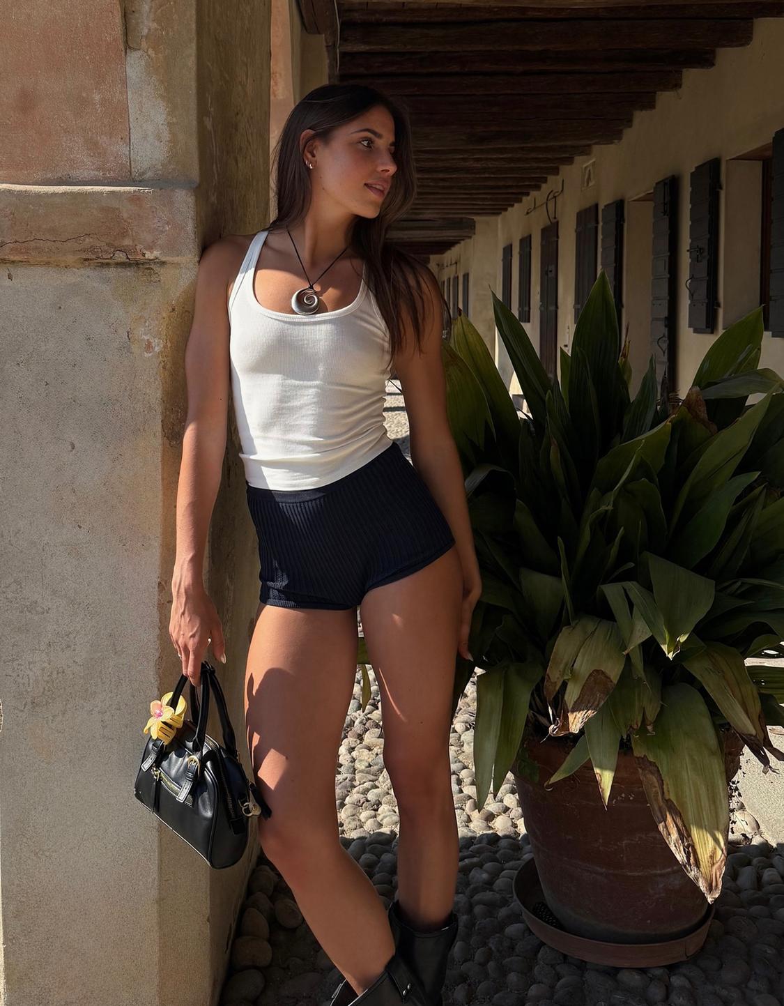 Mini knit shorts