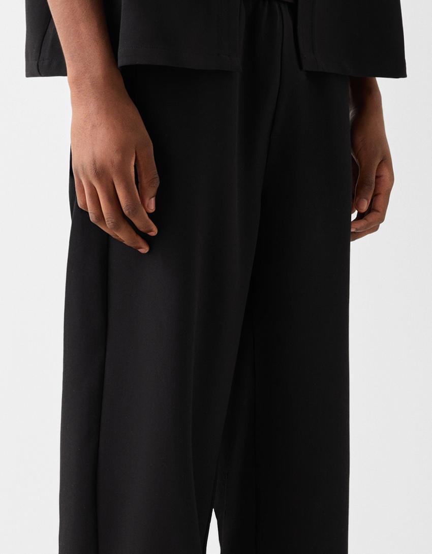 Pantalon carotte tailleur-Noir-3