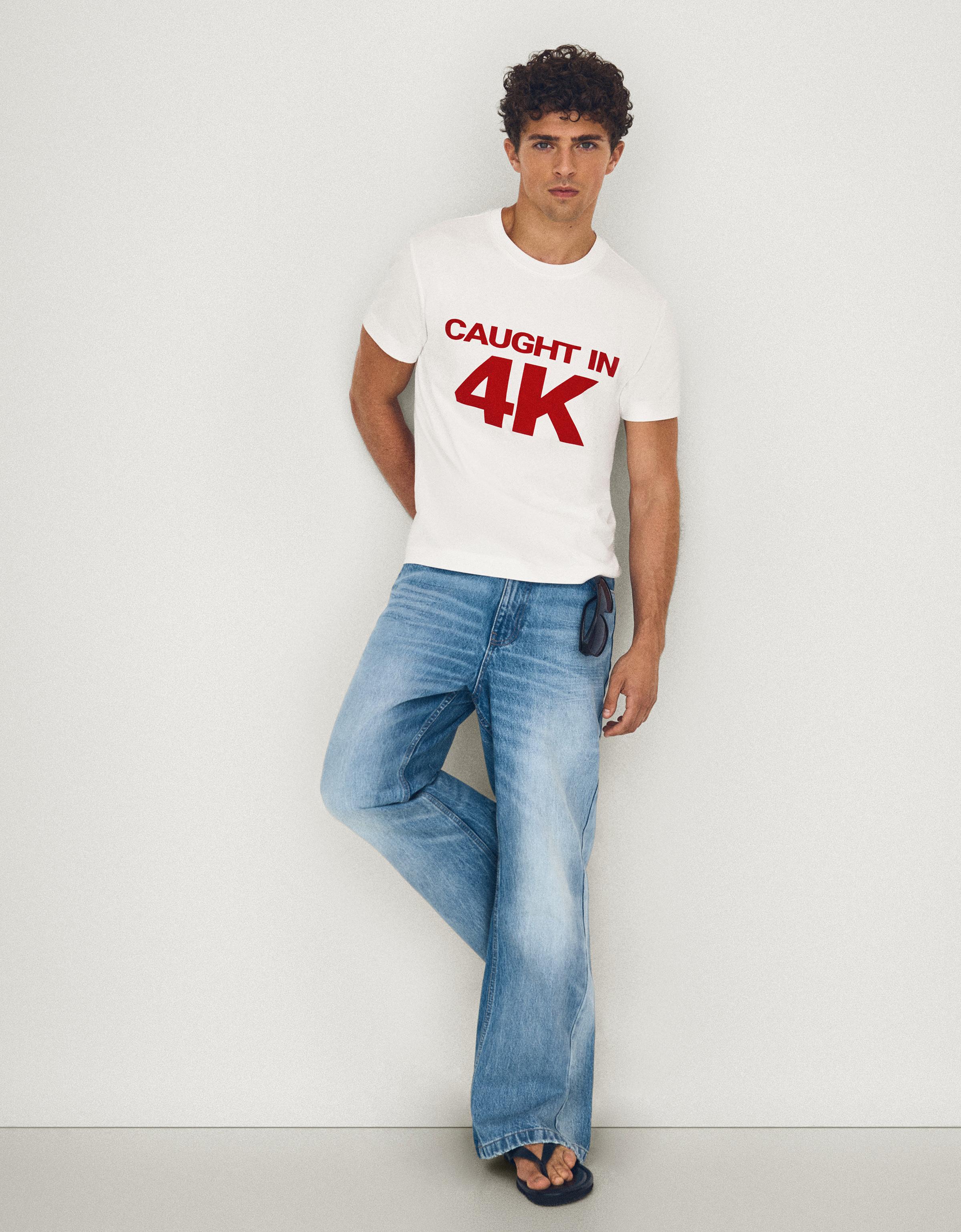 Small fit print T-shirt — White