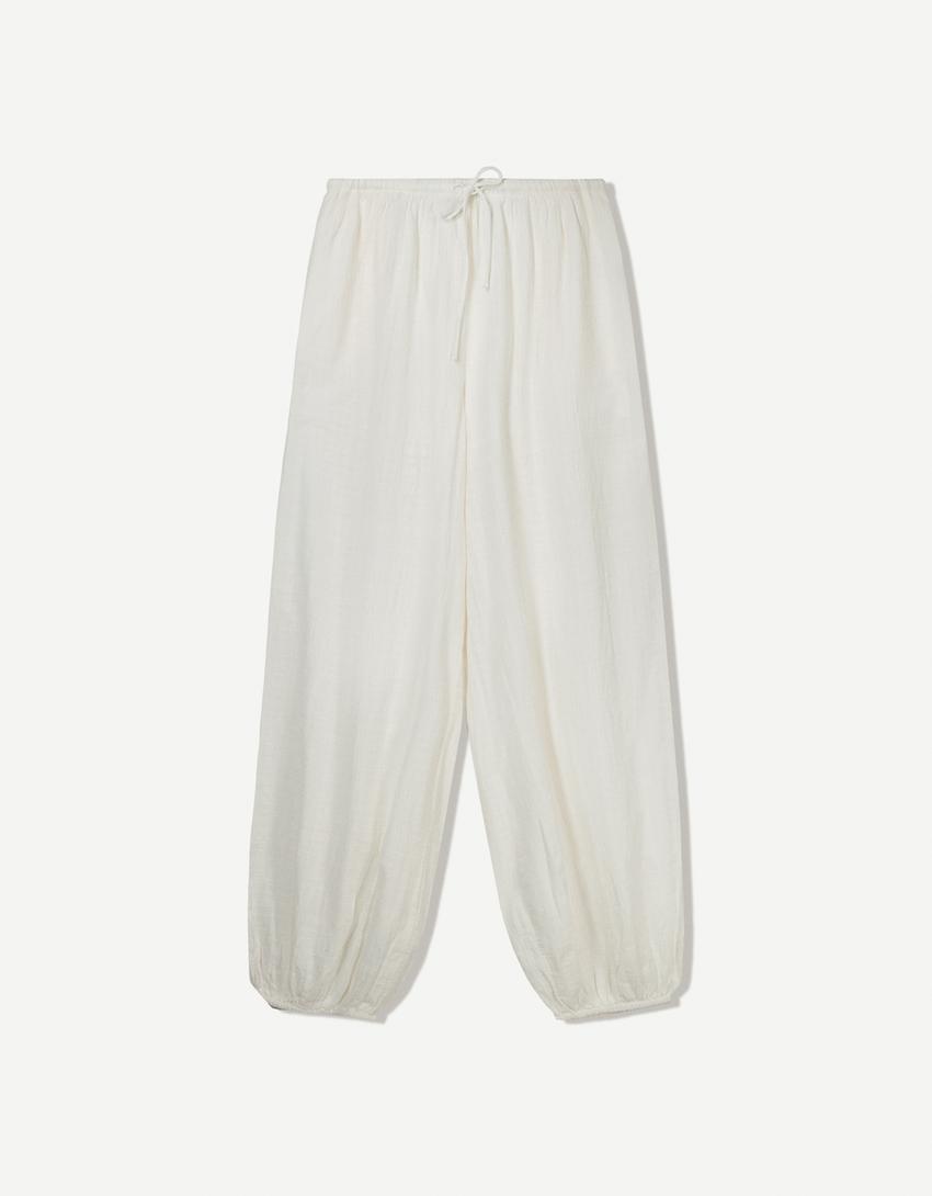 Rustic top and trousers set-White-5