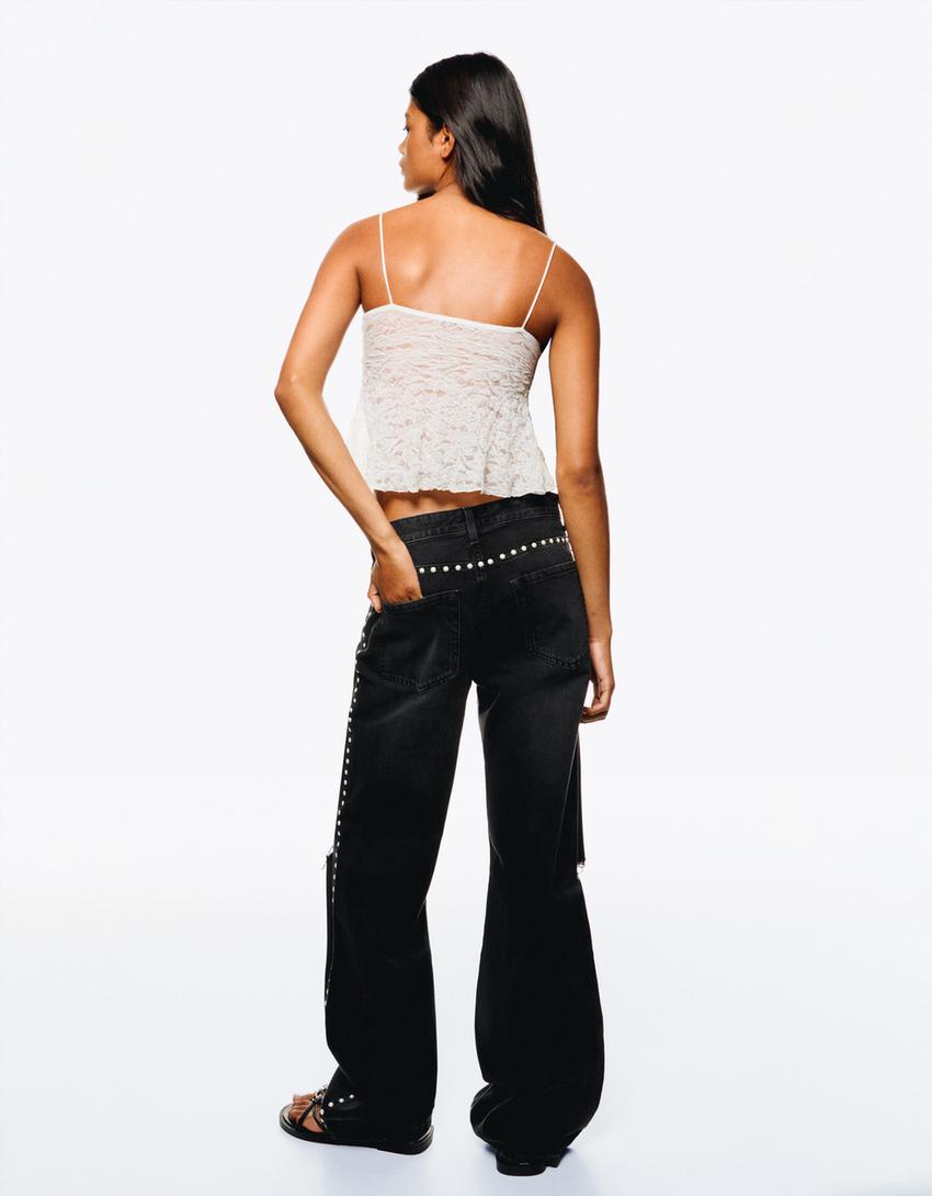 Lace tank top-Off white