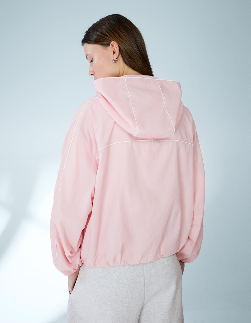 Technical hooded jacket-Pink