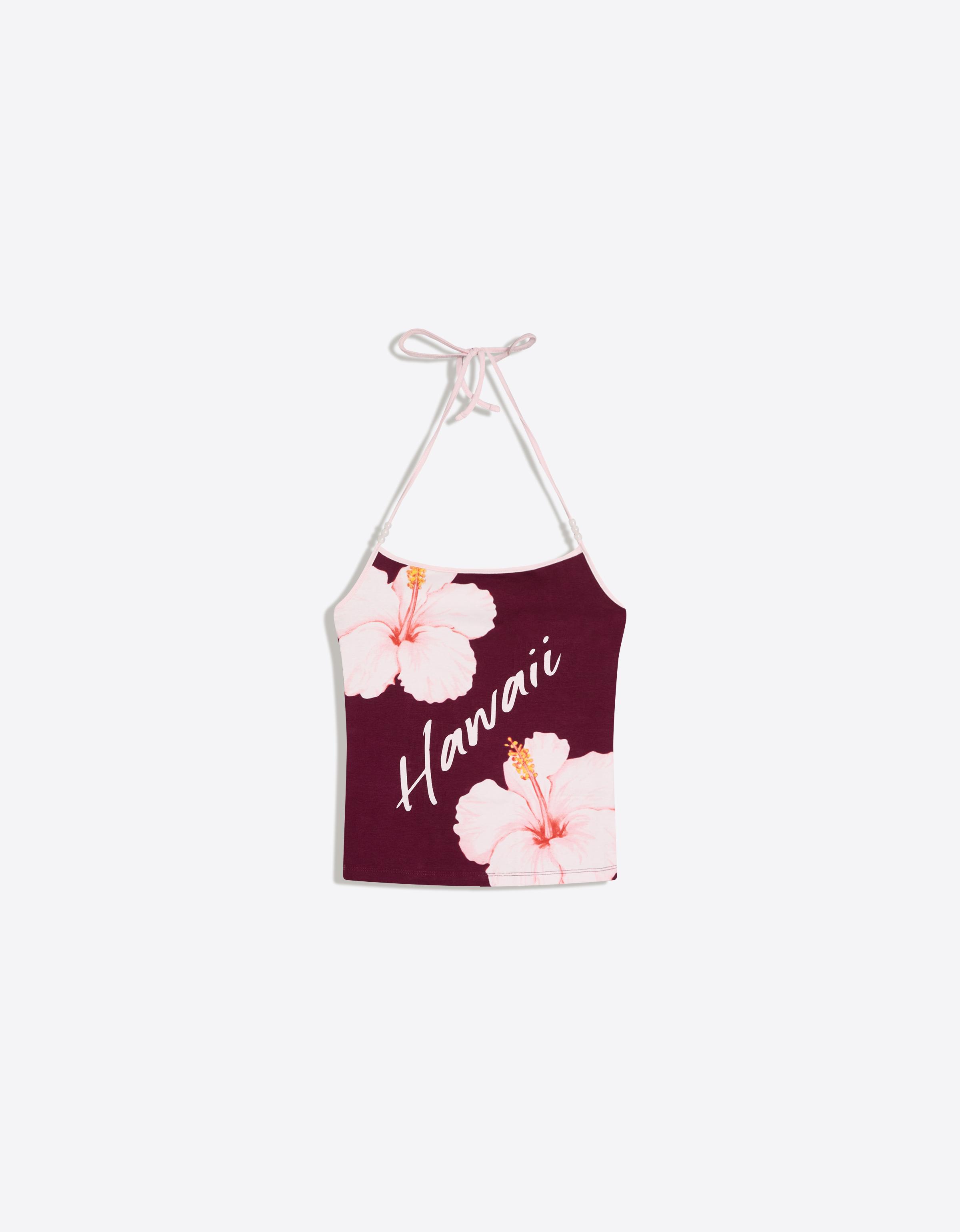 Printed halter top