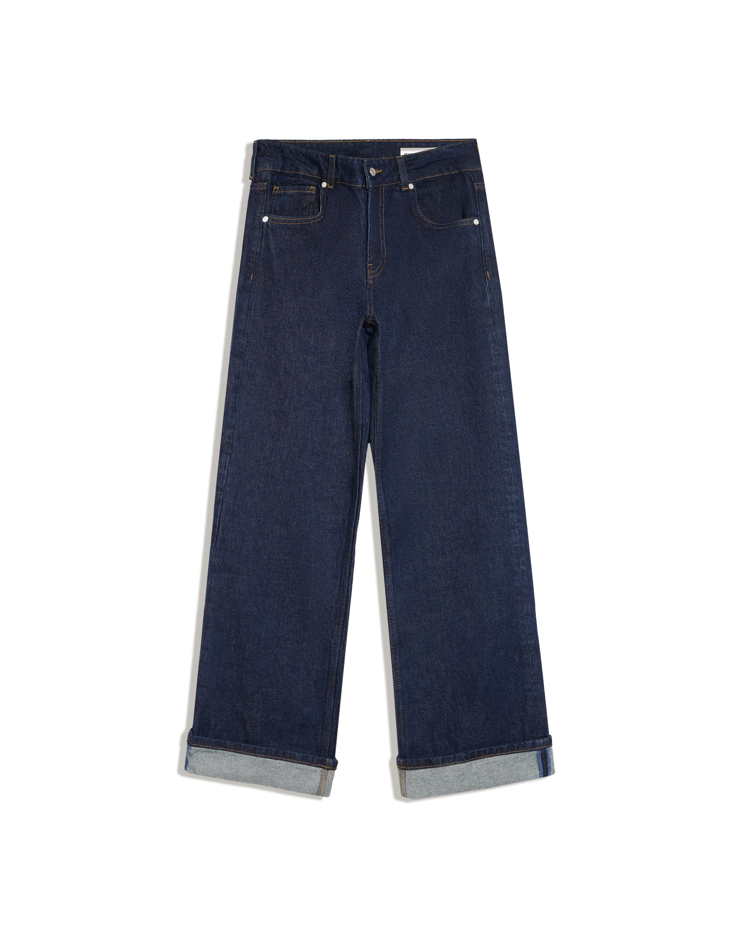 Bershka Paçası kıvrık orta bel straight fit jean görsel 8