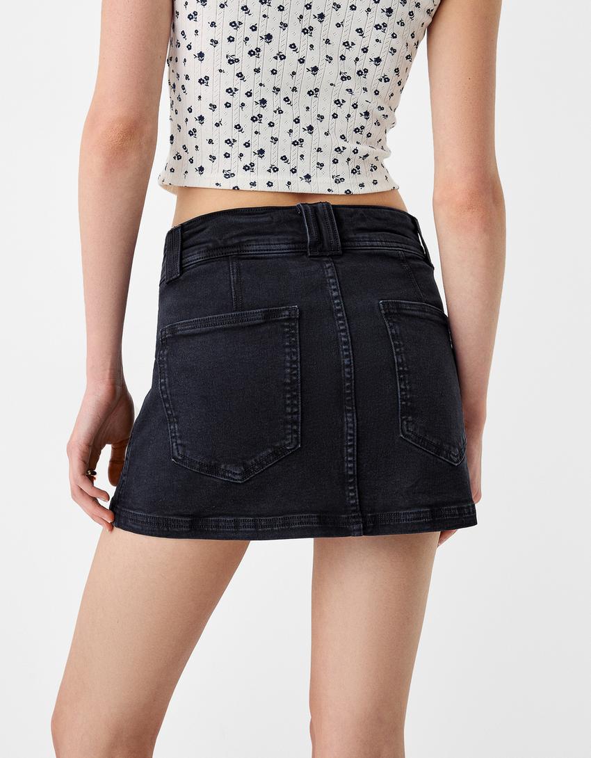 تنورة قصيرة تويل-أسود-5