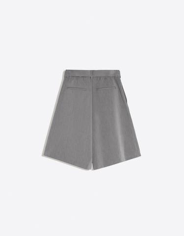 Wide-leg Bermuda shorts with belt — Grey 6