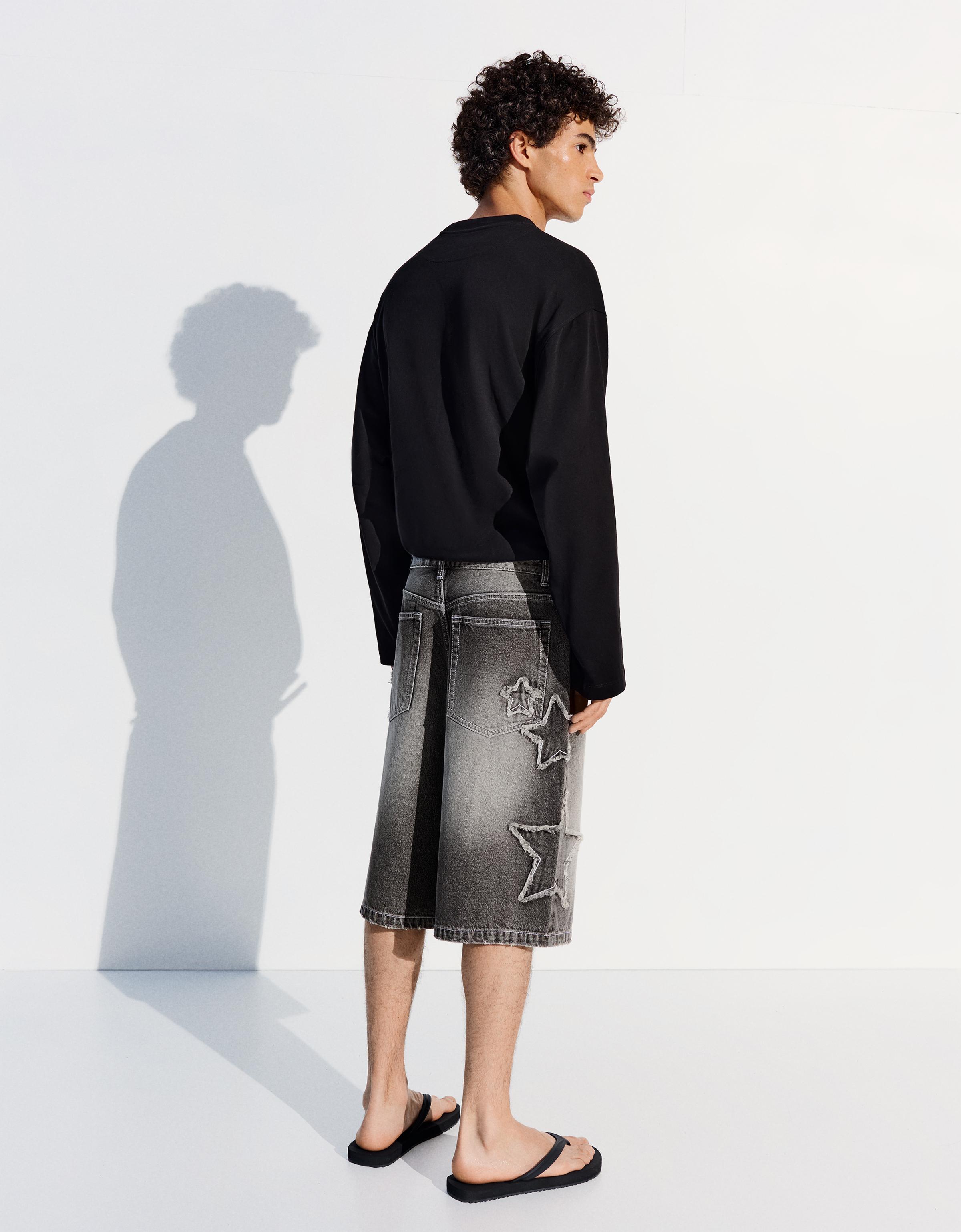 Star print baggy Bermuda shorts — Grey