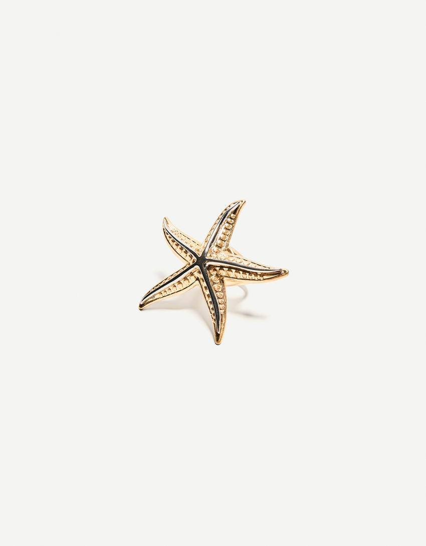 Anel estrela-do-mar-Dourado-0