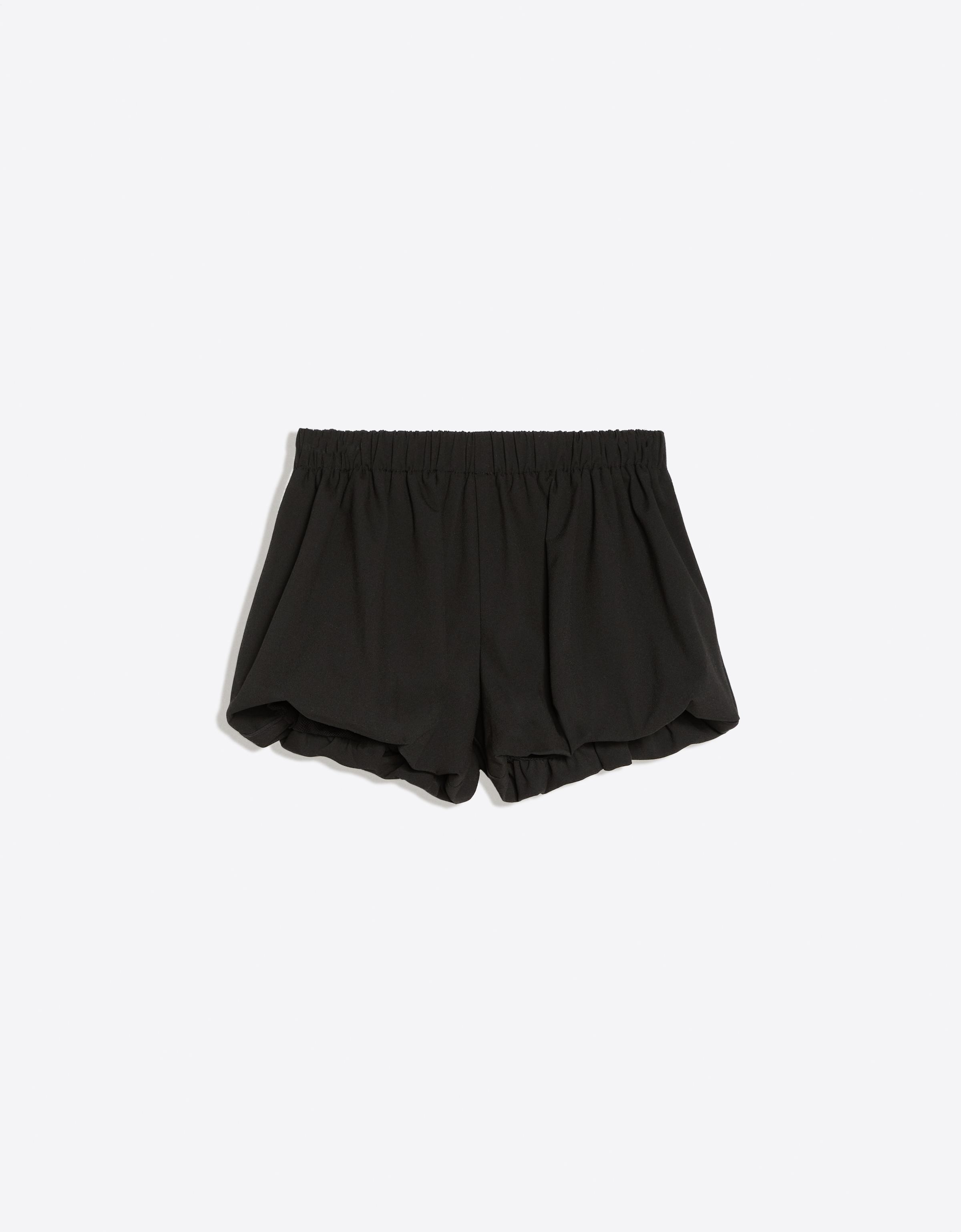 Check balloon mini shorts — Black
