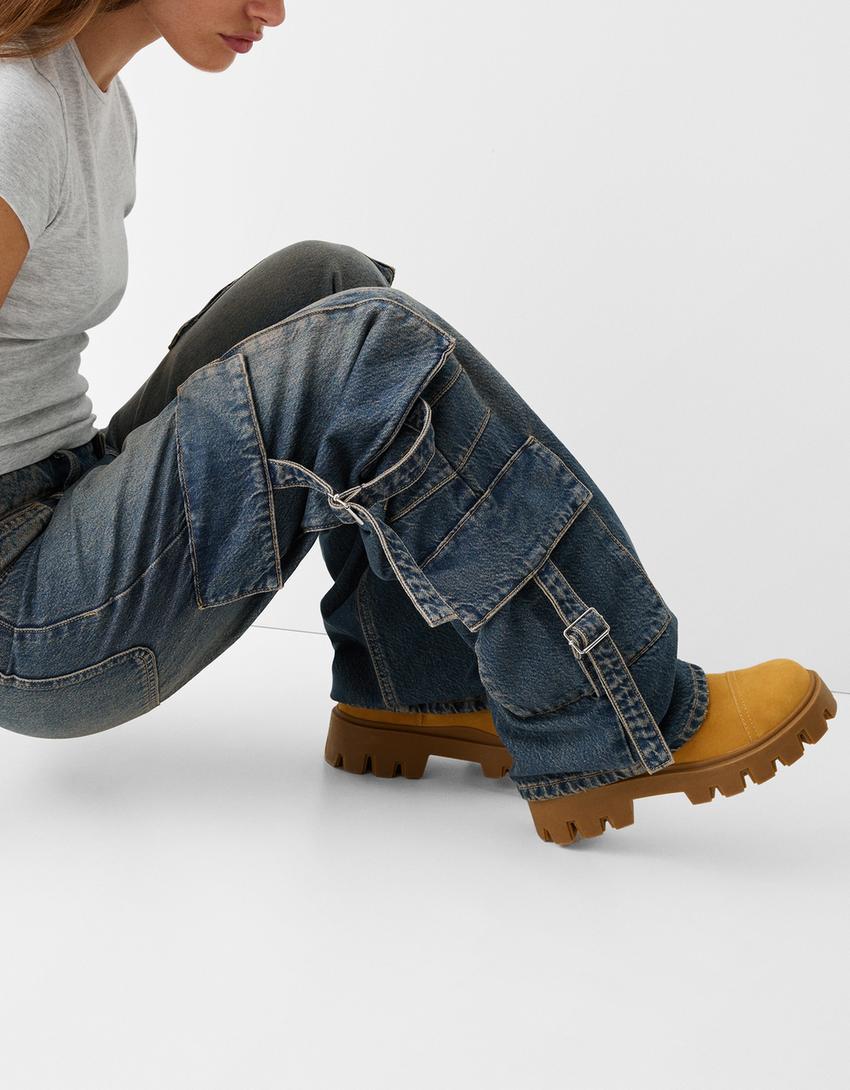 بنطال جينز كارغو واسع بسحّابات-أزرق-3