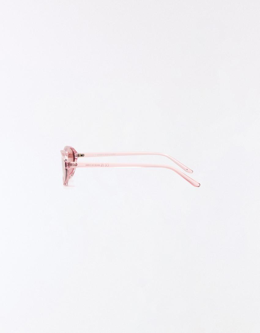 Oval plastic sunglasses-Pink