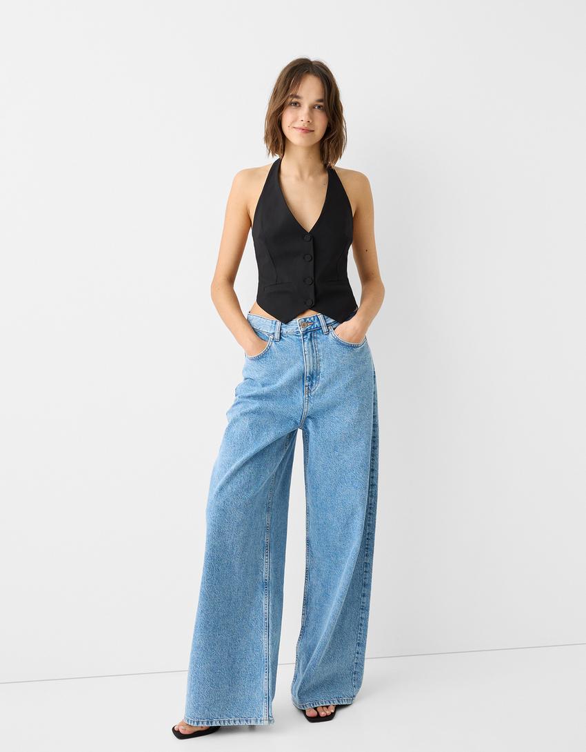 Colete tailored fit halter-Preto-3