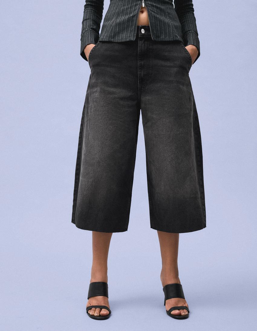 Bermuda jort denim skater-Negro