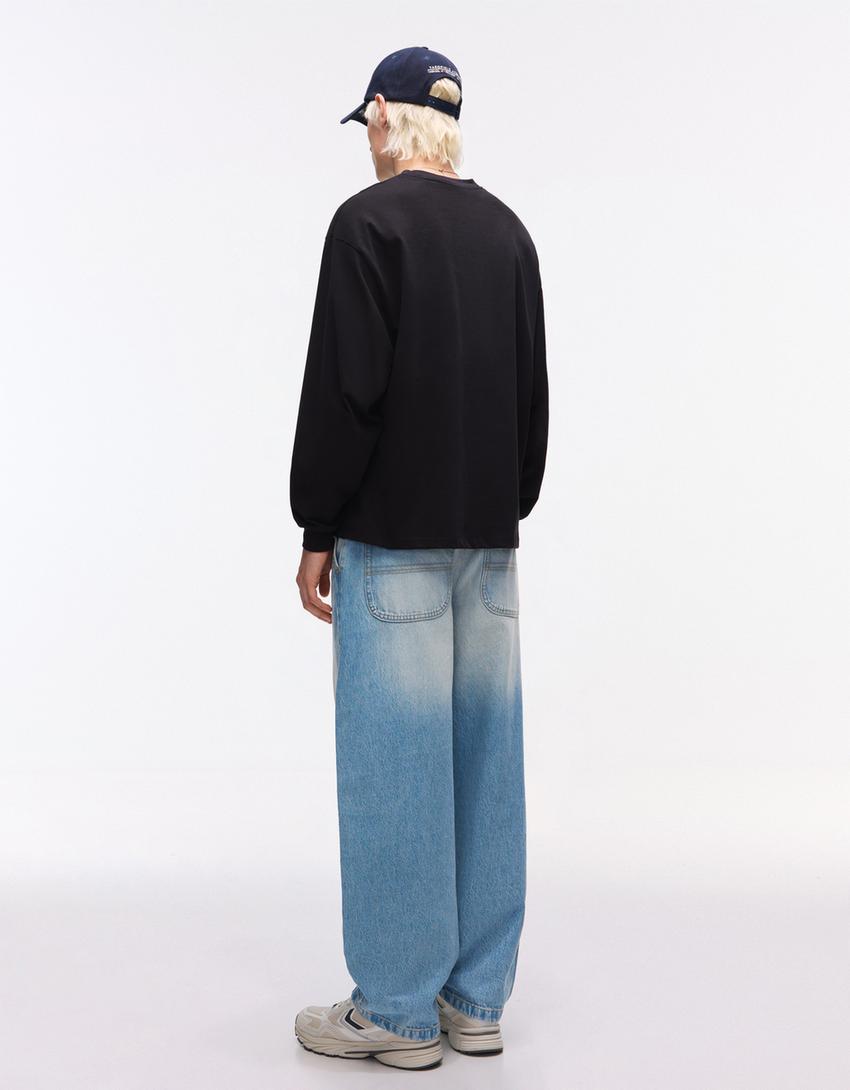 Jeans skater-Bleu lavé