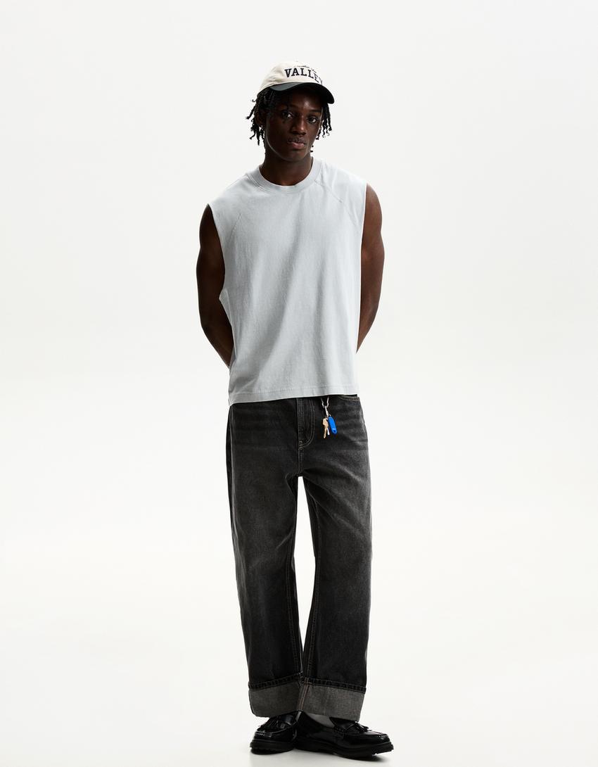 Sleeveless top-Grey-2