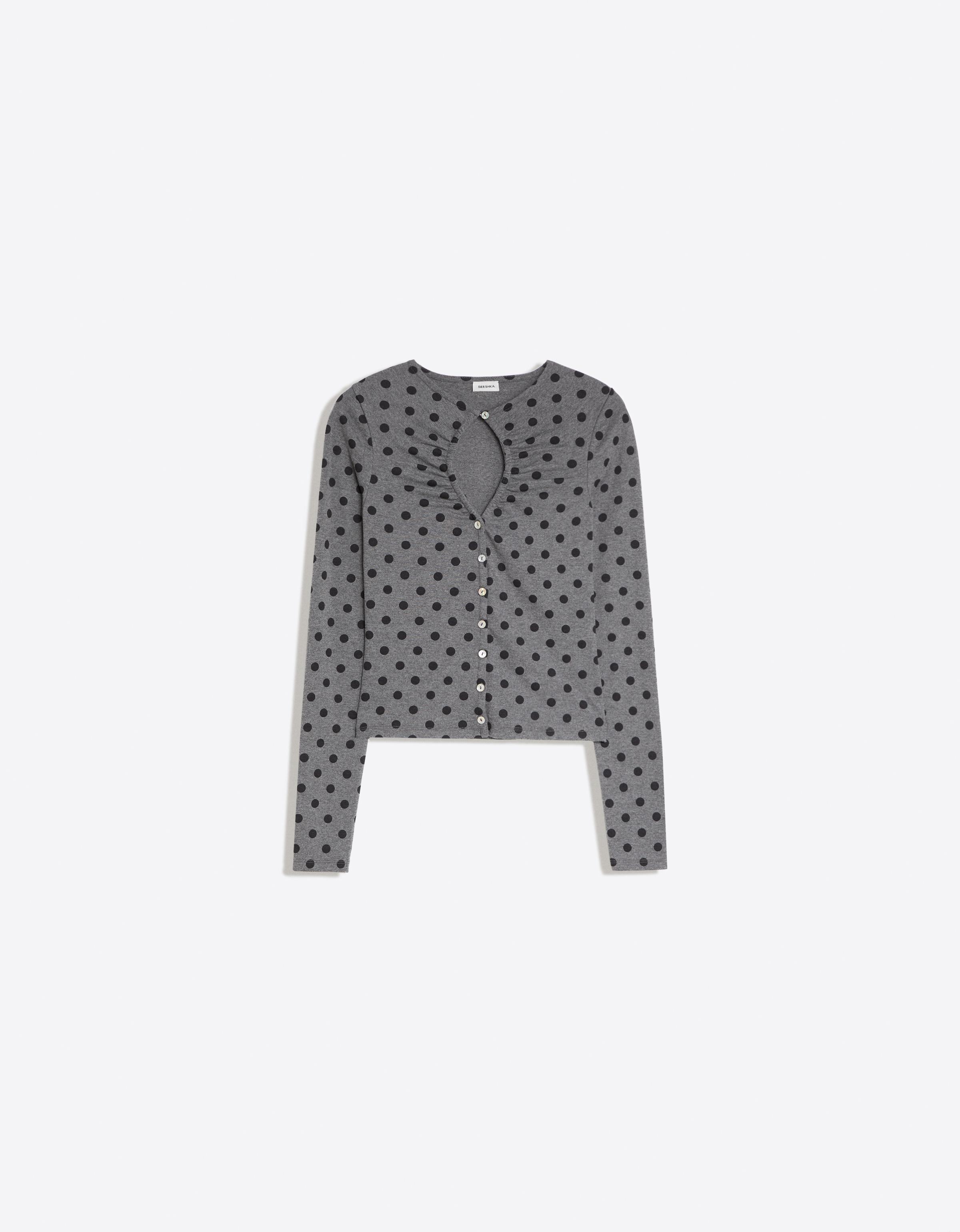 Jacket with neckline split — Dark grey