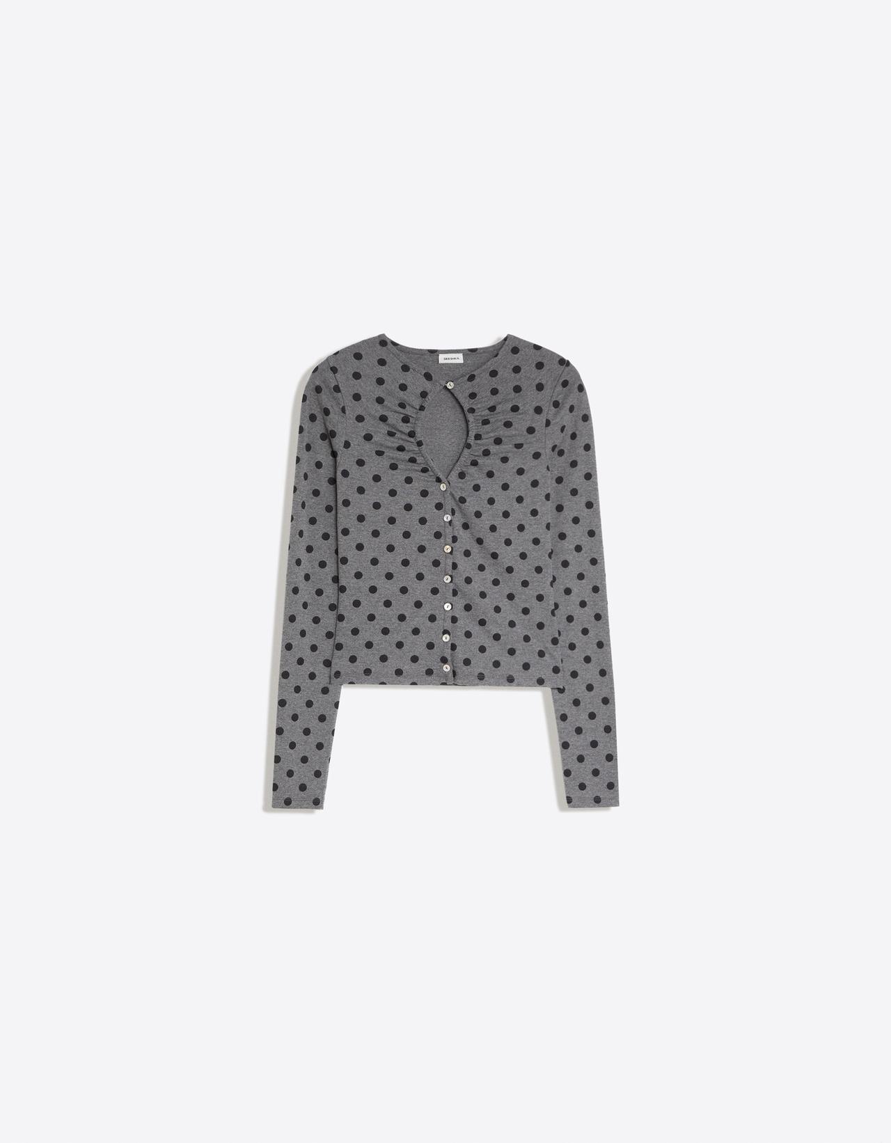 Jacket with neckline split — Dark grey