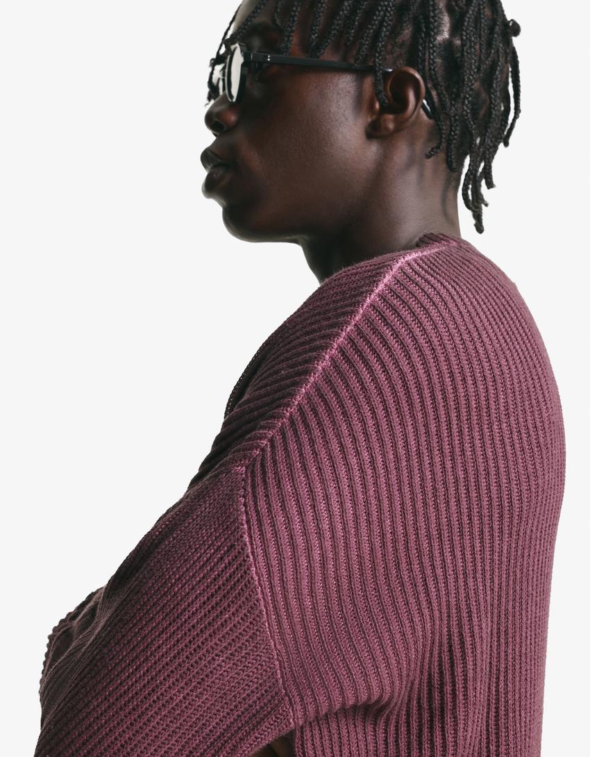 Boxy fit sweater-Burgundy