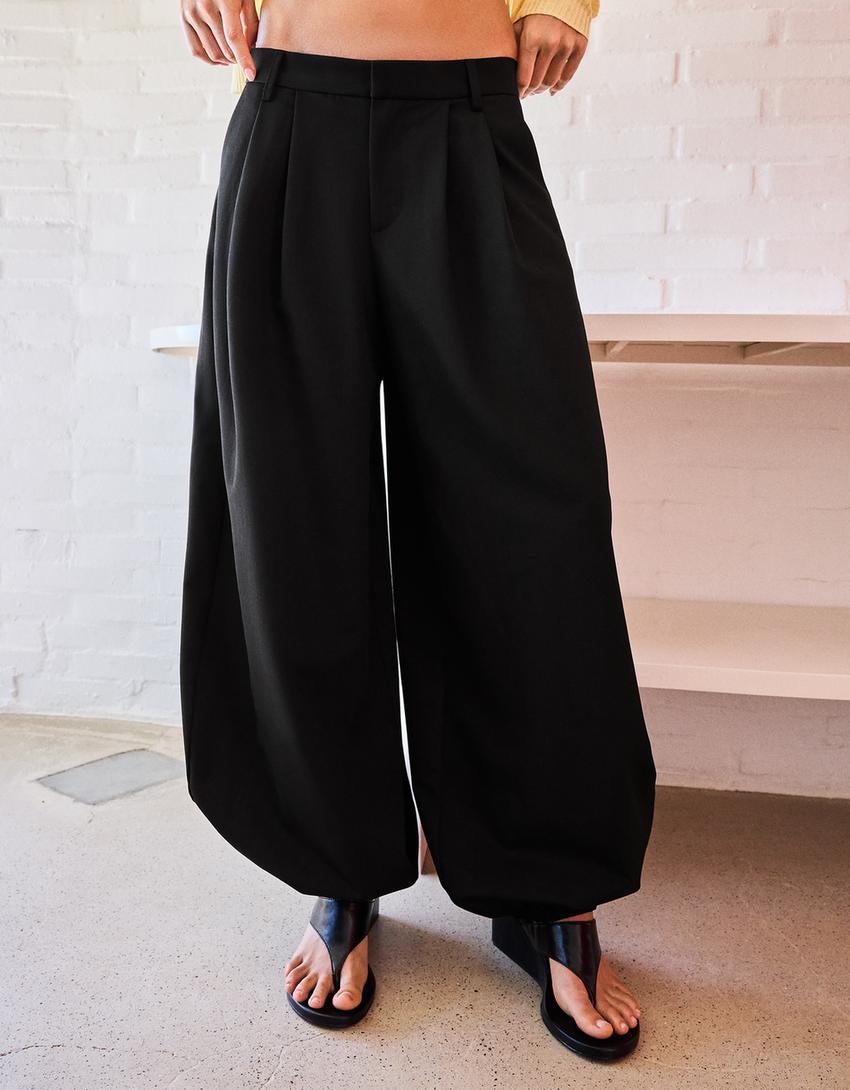 Drop crotch pants-Black
