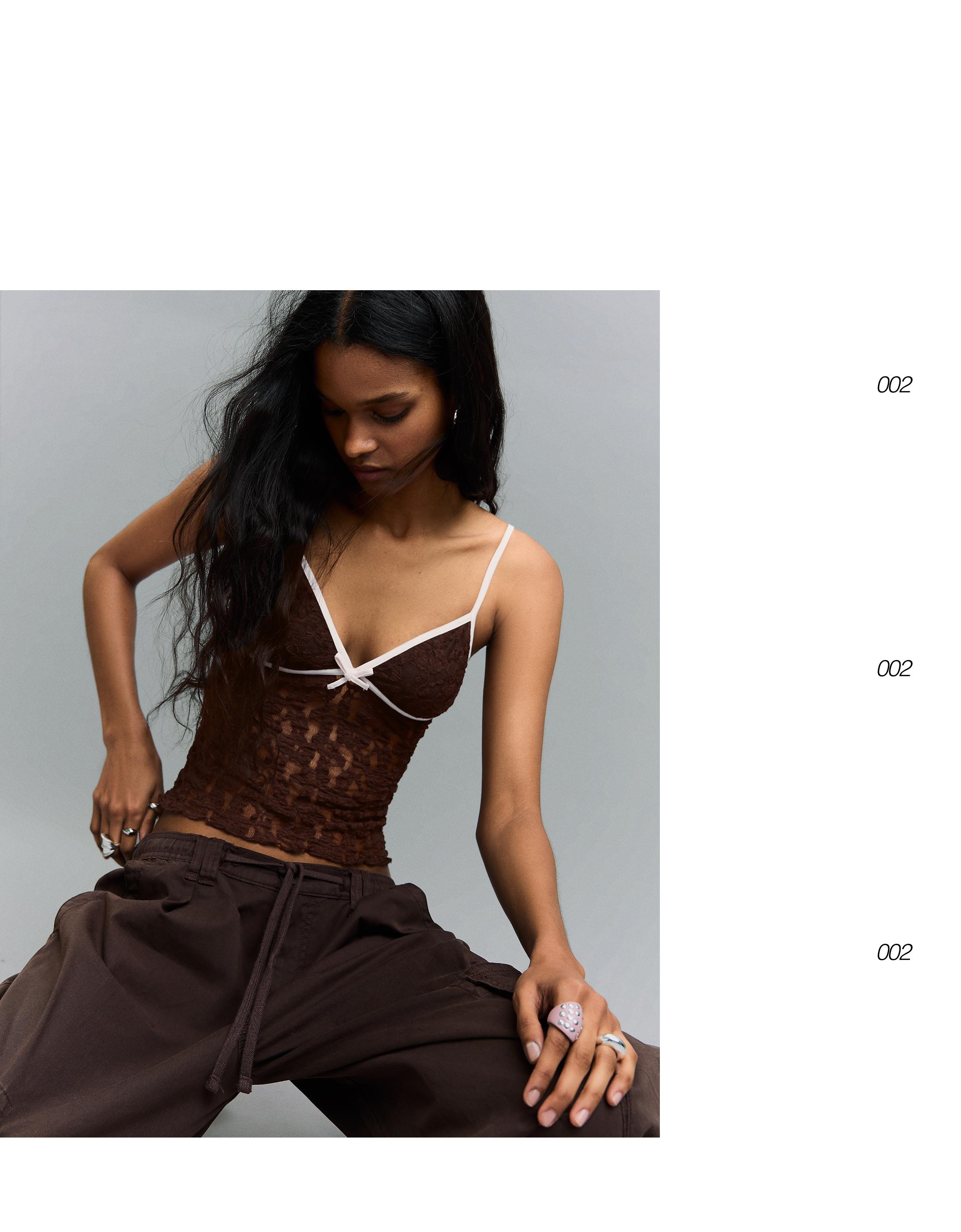 Fiyonklu dantelli askılı top - Görsel 33