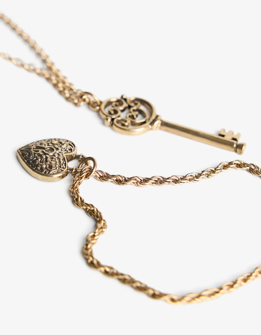 Naszyjnik z zawieszkami-Złoty