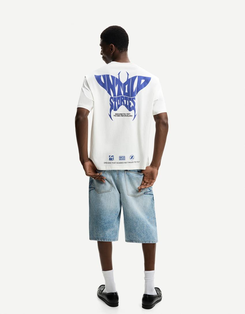 Kortærmet T-shirt med print-Off-white-1