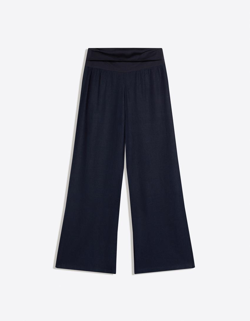 Hose mit Umschlagbund-Marinenblau