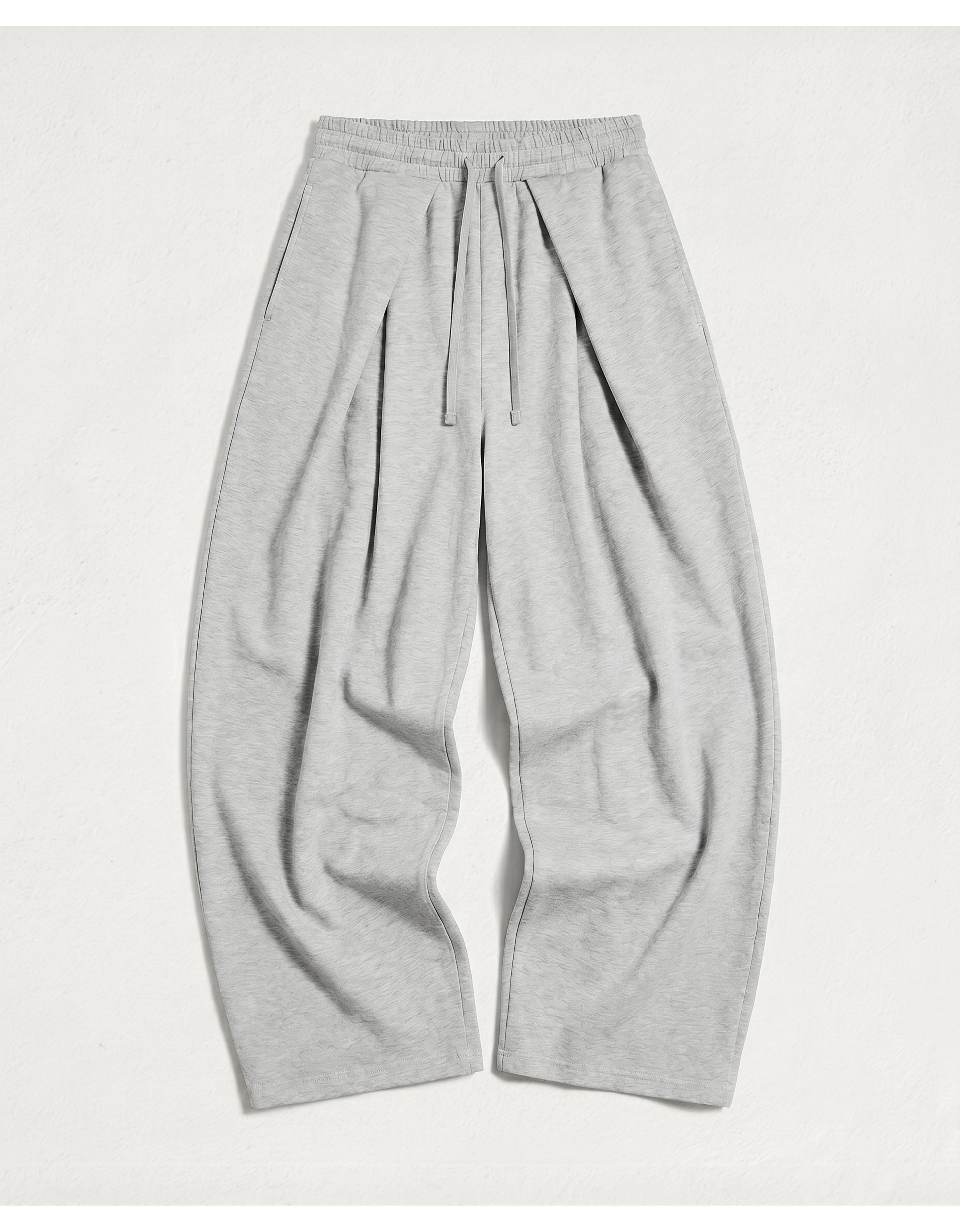 Neoprene effect wide-leg trousers with stoppers — Grey
