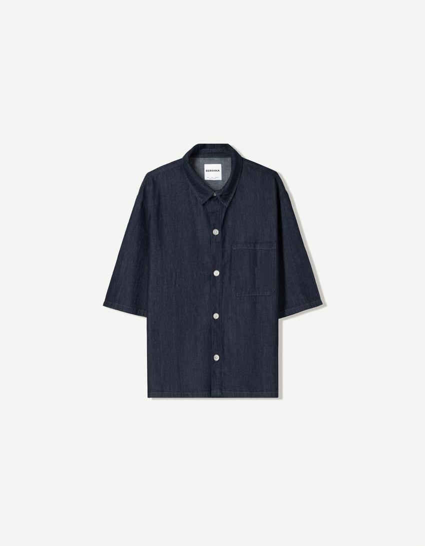Camisa manga corta denim-Marino-0