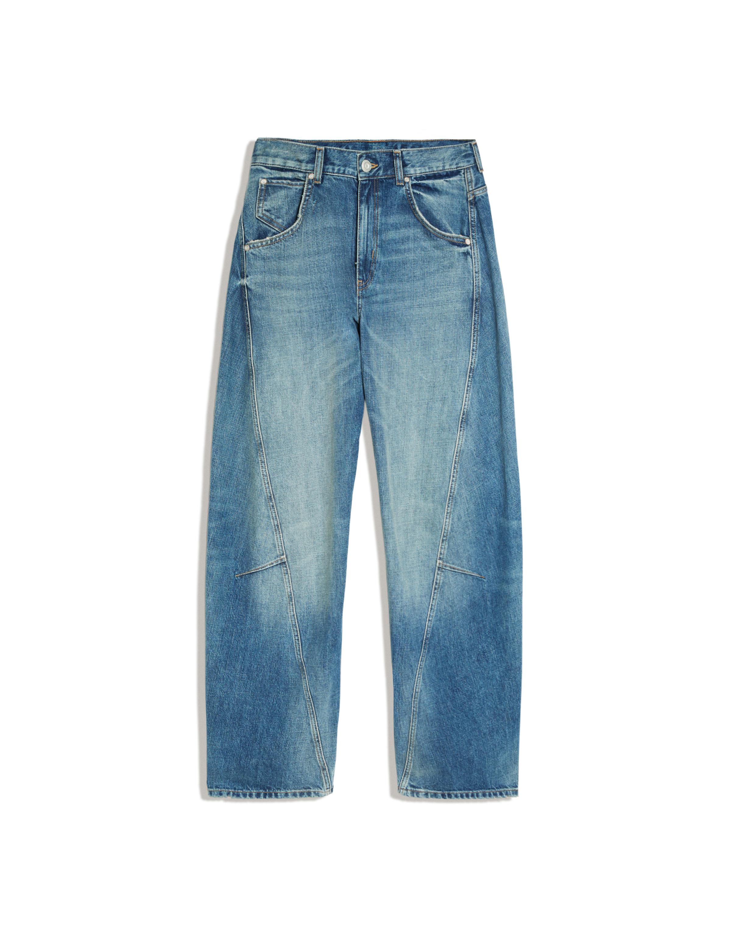 Low-rise barrel jeans — Light blue