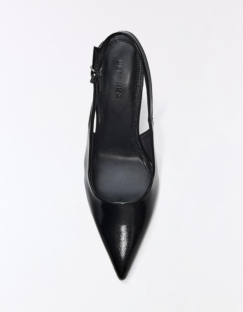 Hochhackige Slingback-Pumps-Schwarz
