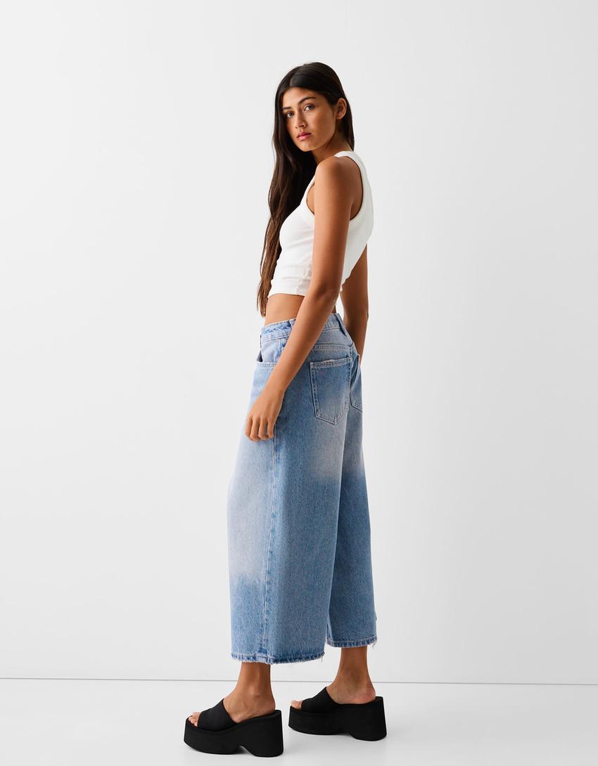 شورت برمودا شروال واسع-أزرق-2