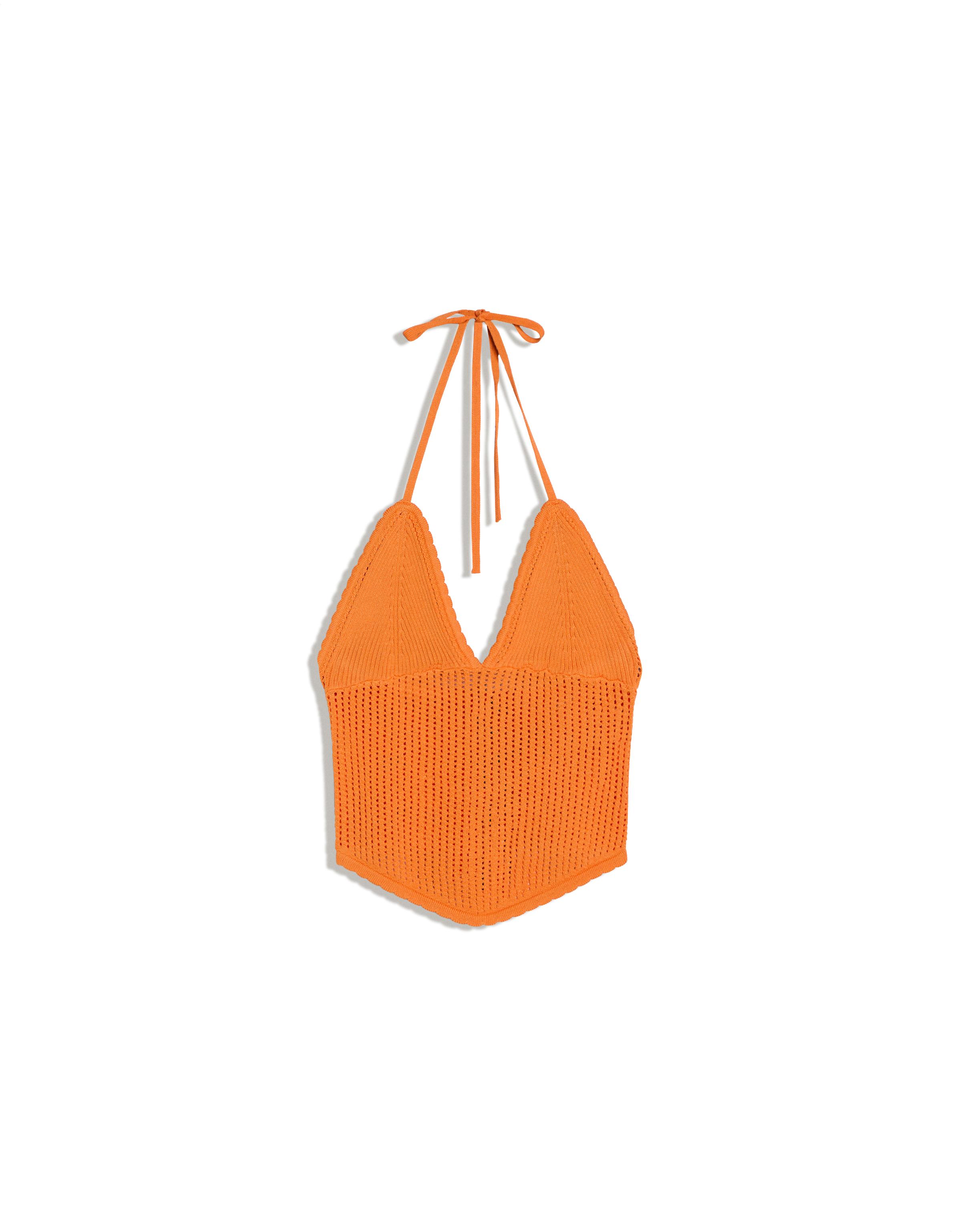Cutwork halter top — Orange