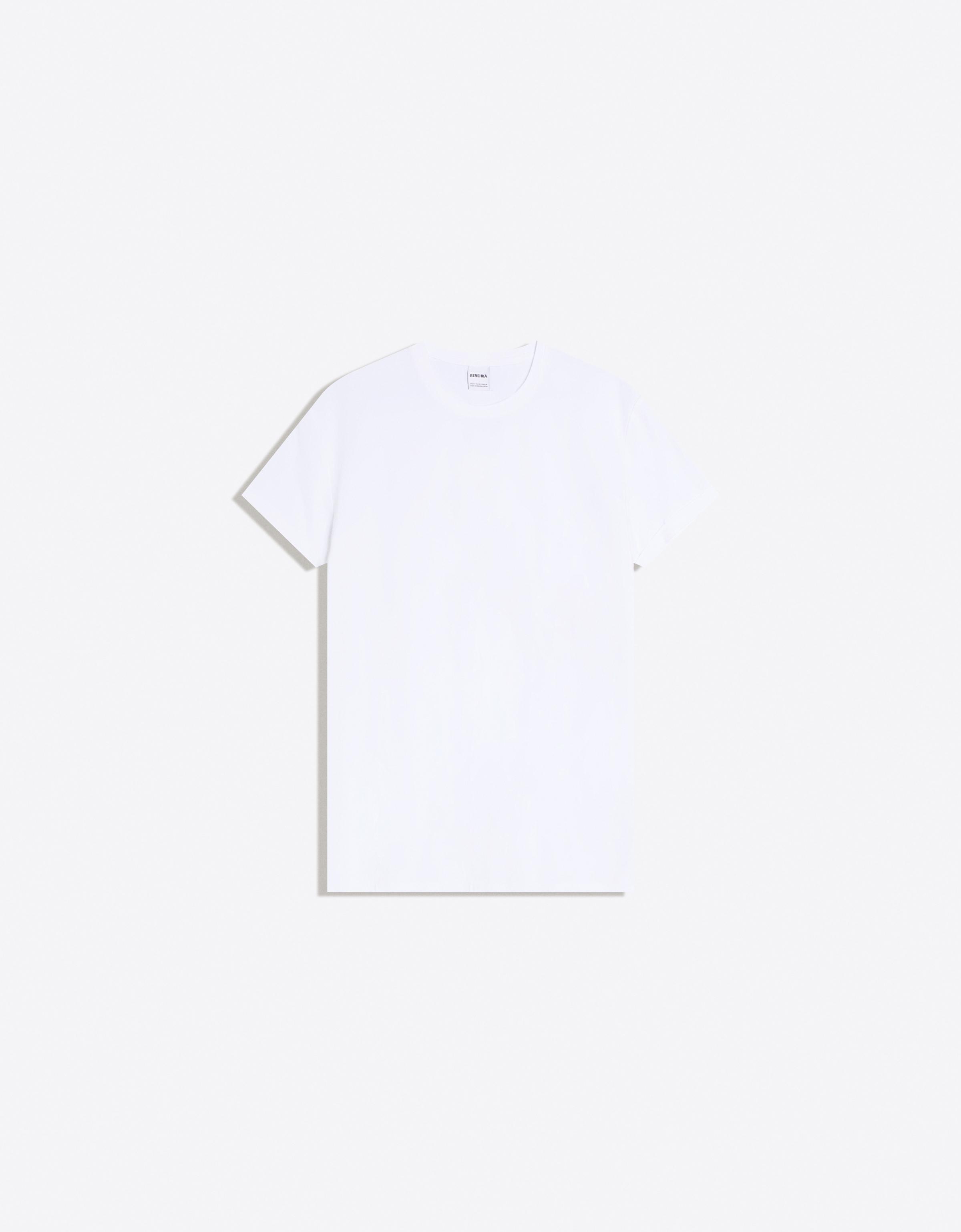 Short sleeve roll-up T-shirt — White