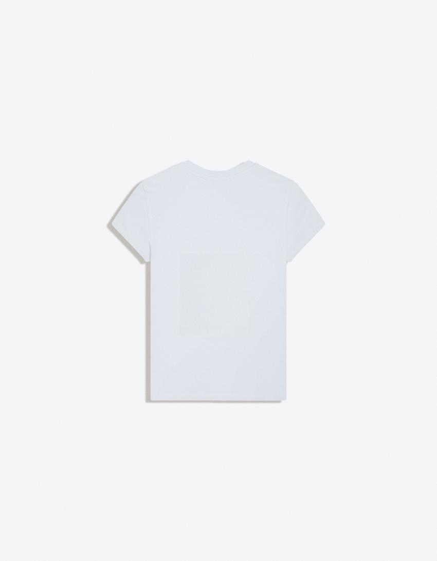 Camiseta manga corta cuello redondo-Azul claro